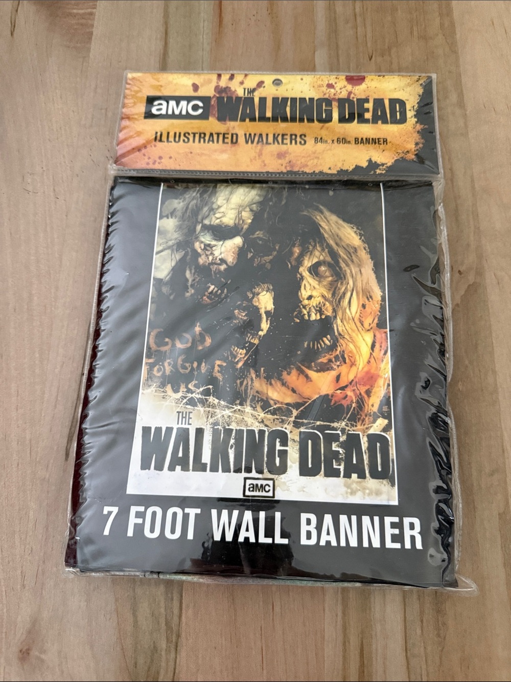 The Walking Dead Black & Orange Illustrated Walkers Wall Banner